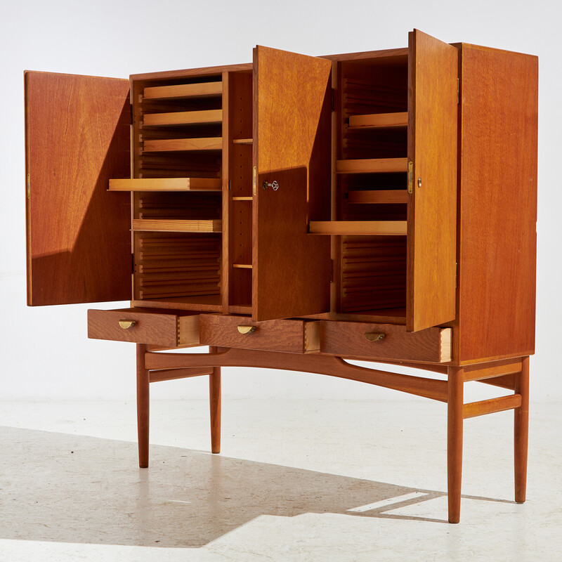 Vintage high sideboard in beech by Poul M. Volther for Fdb Møbler, 1950