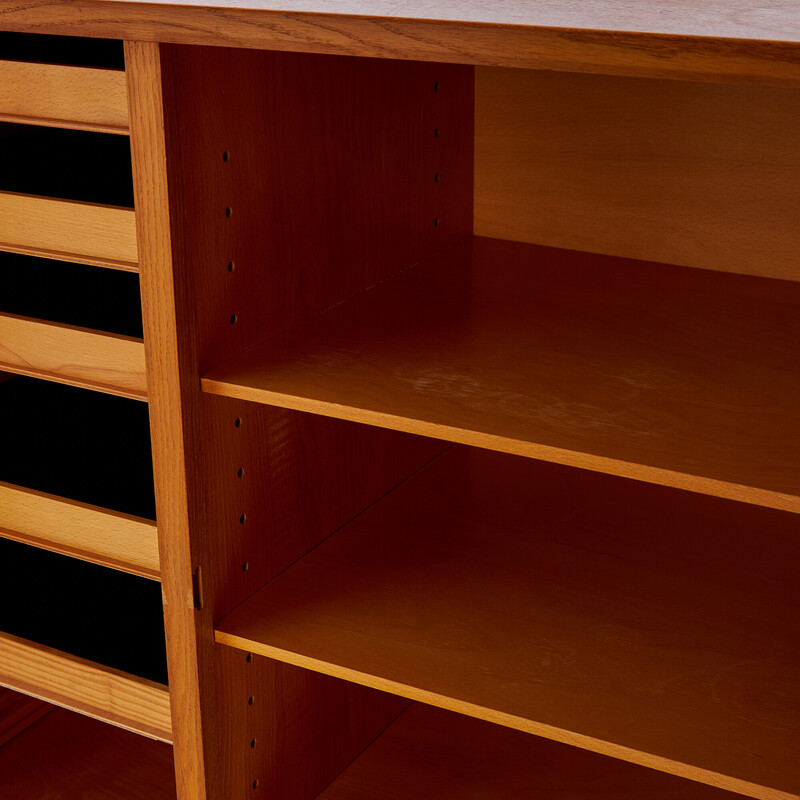 Vintage high sideboard in beech by Poul M. Volther for Fdb Møbler, 1950