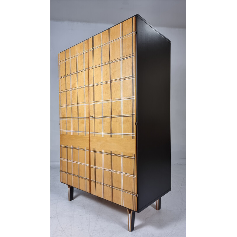 Vintage decorated wooden cabinet, 1970