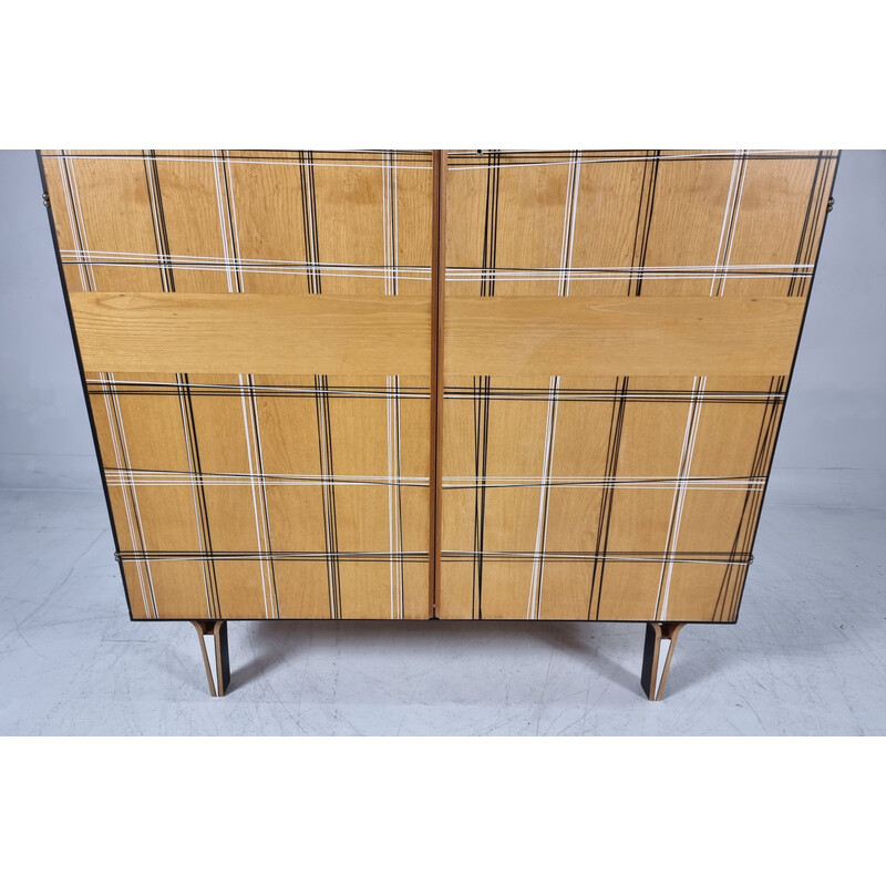 Armoire vintage en bois décoré, 1970