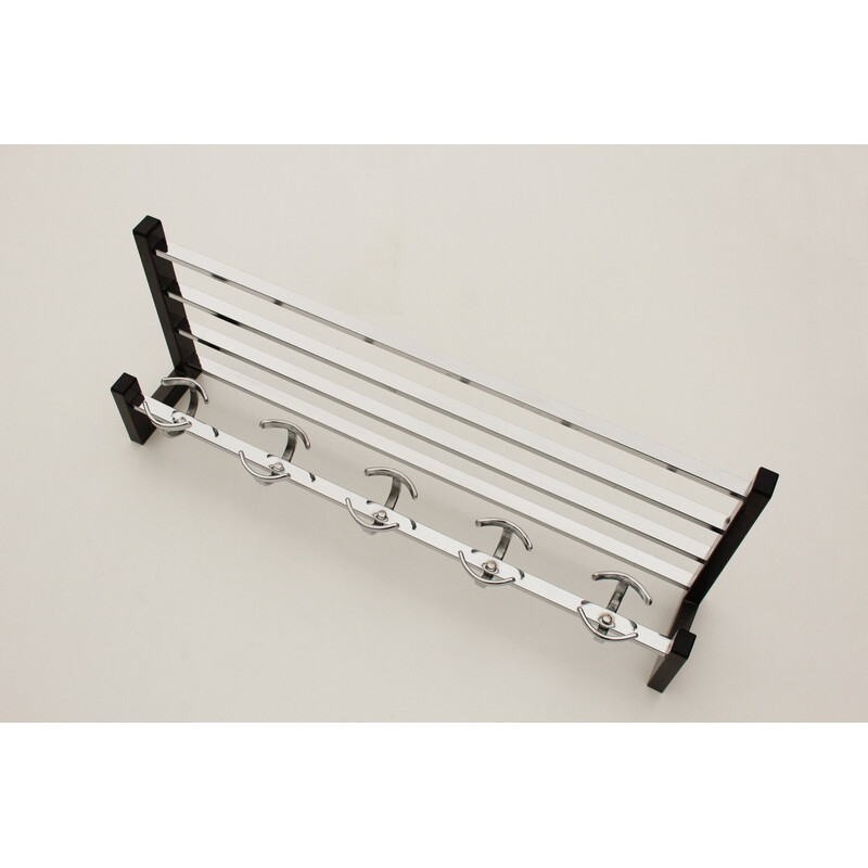 Vintage coat rack in gray steel and chrome, 1970