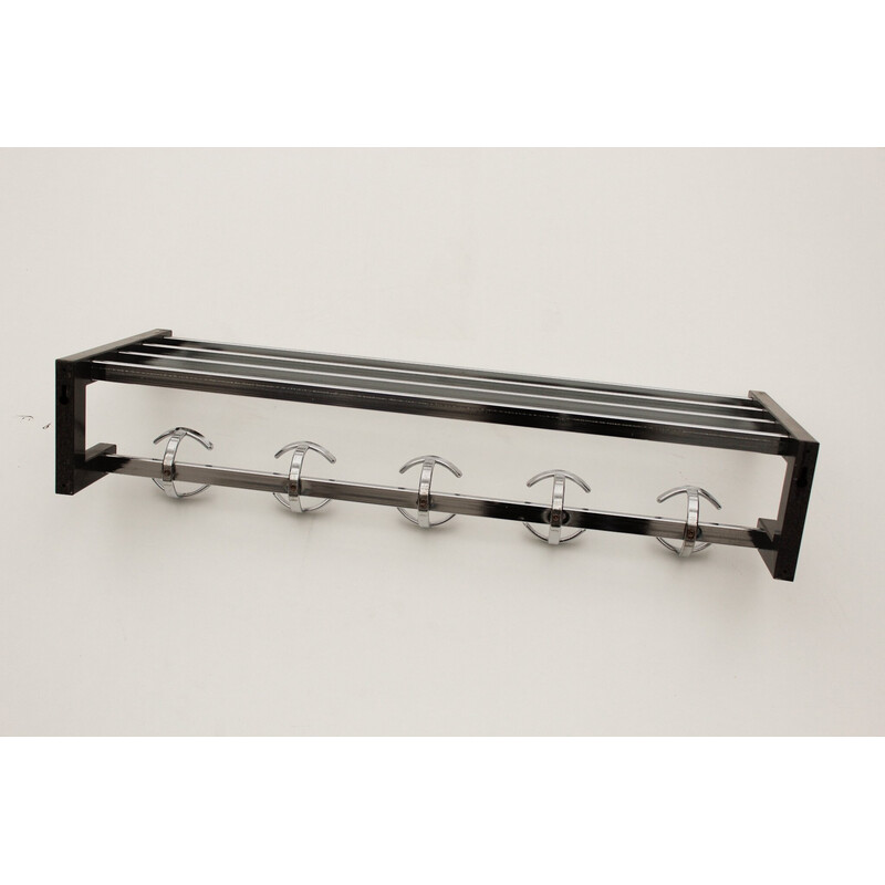 Vintage coat rack in gray steel and chrome, 1970