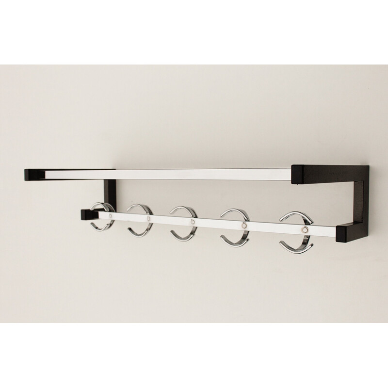 Vintage coat rack in gray steel and chrome, 1970