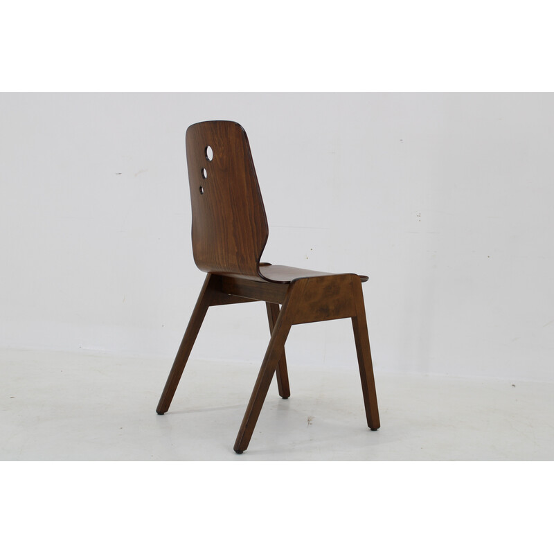 Set of 7 vintage beech dining chairs, Germany 1970