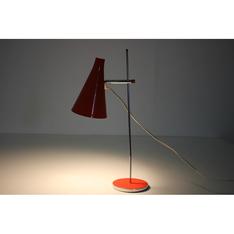 Vintage red desk lamp by Josef Hurka, Czechoslovakia 1960