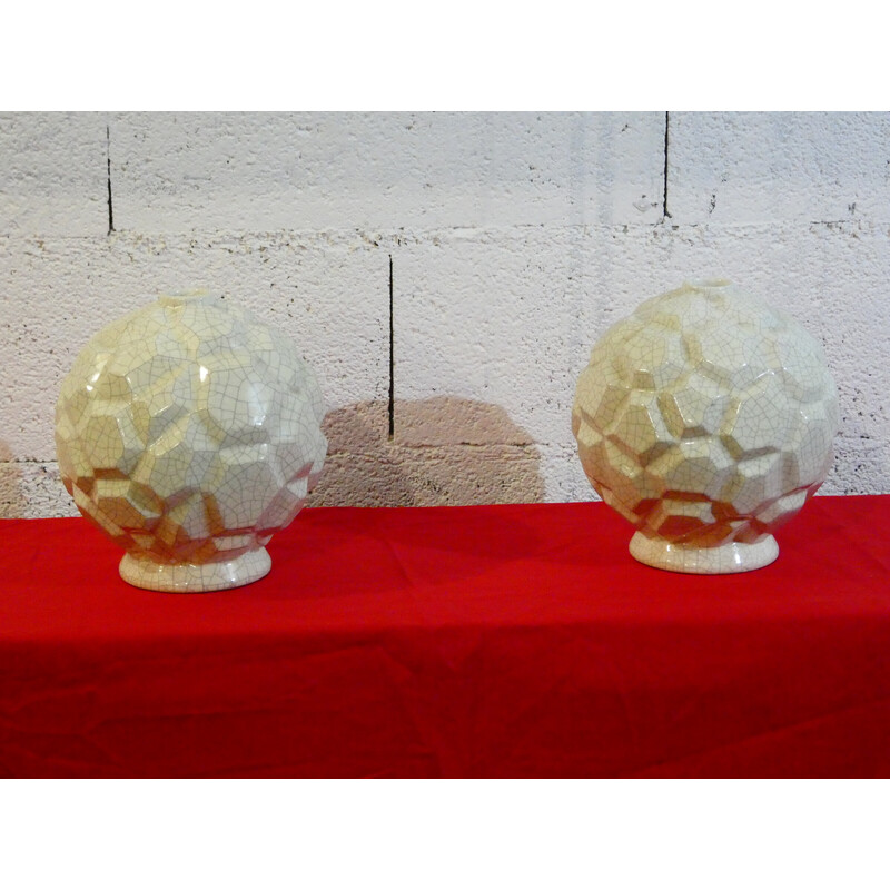 Pair of vintage ceramic crackles, 1920