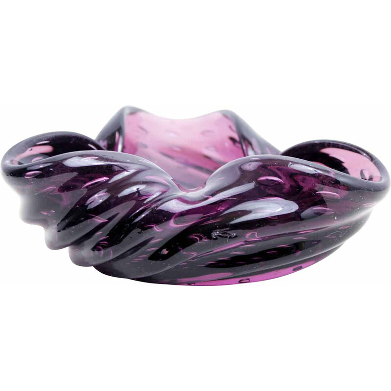 Vintage purple Murano glass ashtray, 1960