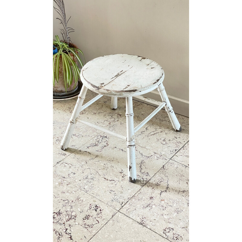 Old vintage bamboo style stool