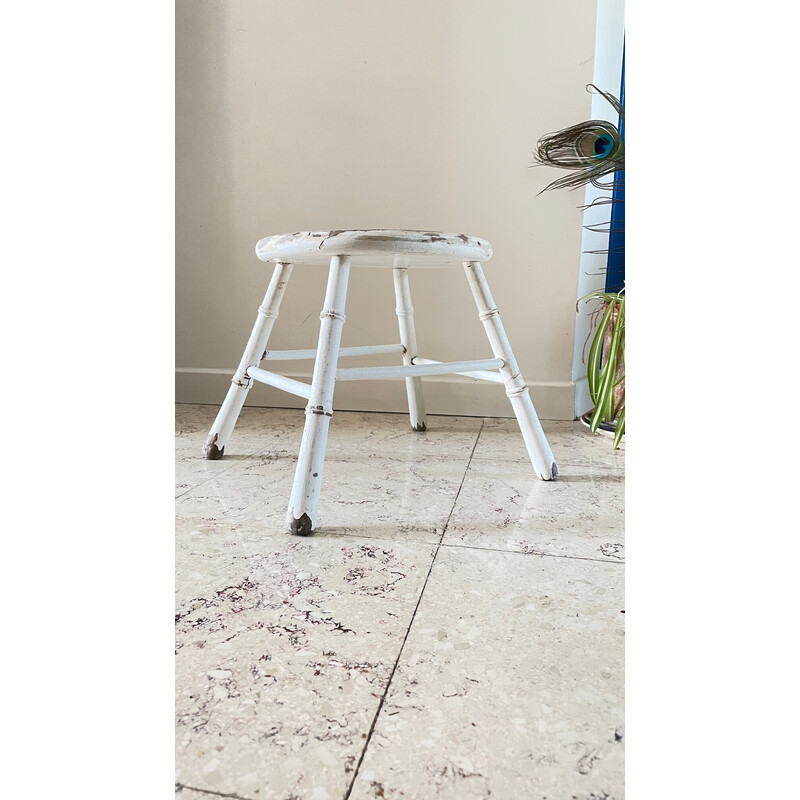 Old vintage bamboo style stool