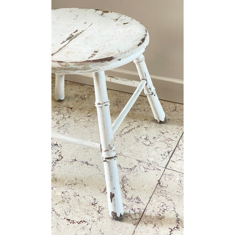 Old vintage bamboo style stool