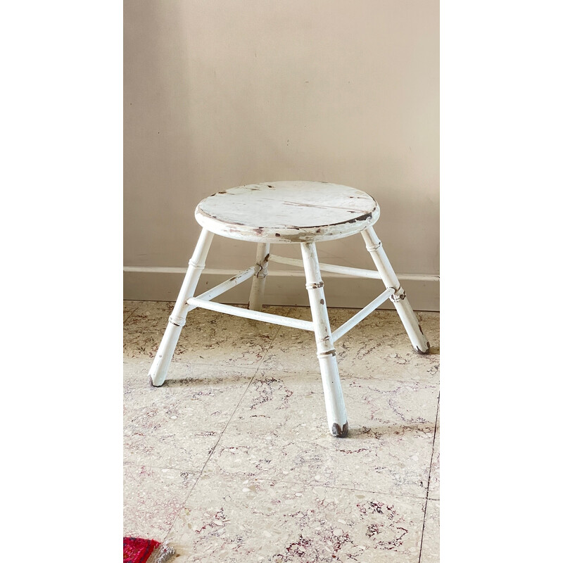 Old vintage bamboo style stool