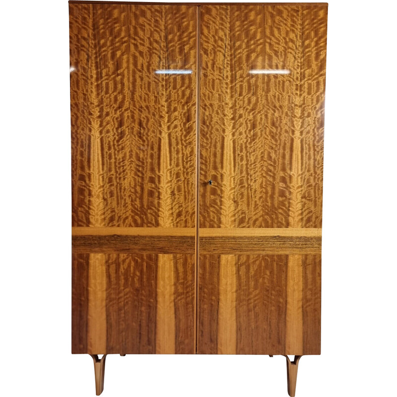 Vintage walnut wood cabinet by Frantisek Mezulanik for Novy Home, 1975