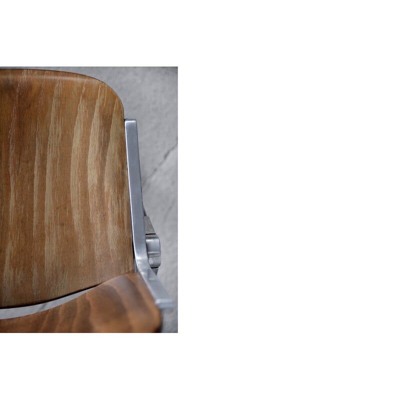 Coppia di sedie vintage Agorà in alluminio anodizzato e compensato di faggio di Paolo Favaretto per Emmegi, Italia 1970