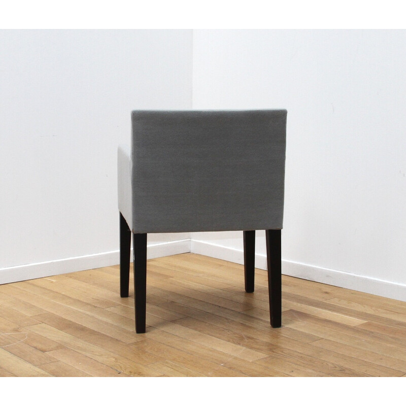 Set aus 4 Vintage Quadra Sesseln aus schwarz gebeiztem Holz und grauem Stoff von Marco Boga für Casamilano