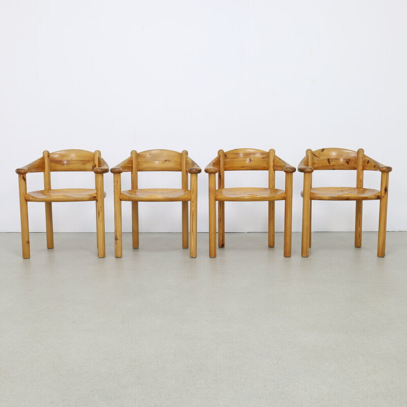 Set of 4 vintage pine dining chairs by Rainer Daumiller for Hirtshals Savvaerk, Denmark 1970