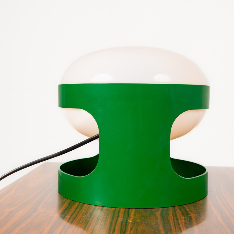 Vintage "KD 27" lamp in green Abs and opaline glass by Joe Colombo for Kartell, 1967