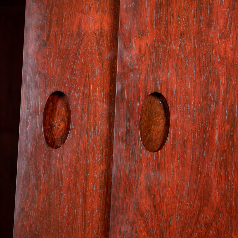 Vintage rosewood veneer wardrobe by Gianfranco Frattini for Bernini, Italy 1970