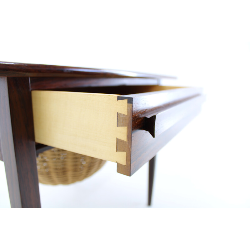 Vintage folding sewing table by Johannes Andersen Palisander for Silkeborg, Denmark 1960