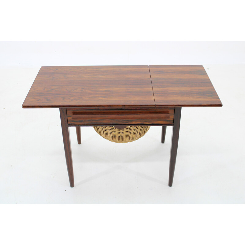 Vintage folding sewing table by Johannes Andersen Palisander for Silkeborg, Denmark 1960