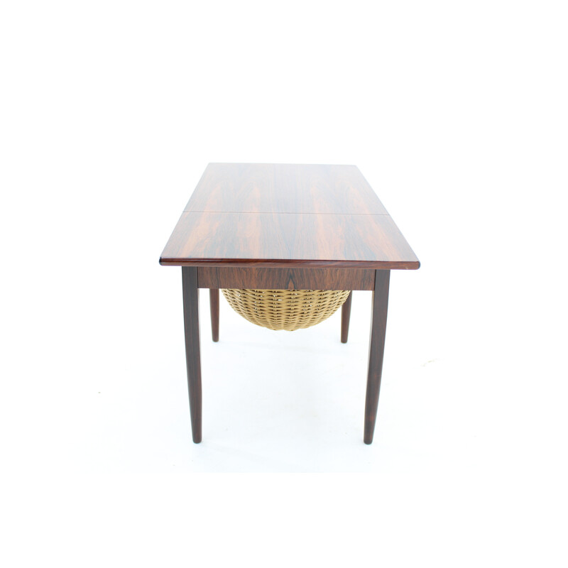 Table de couture vintage pliante par Johannes Andersen Palisander pour Silkeborg, Danemark 1960