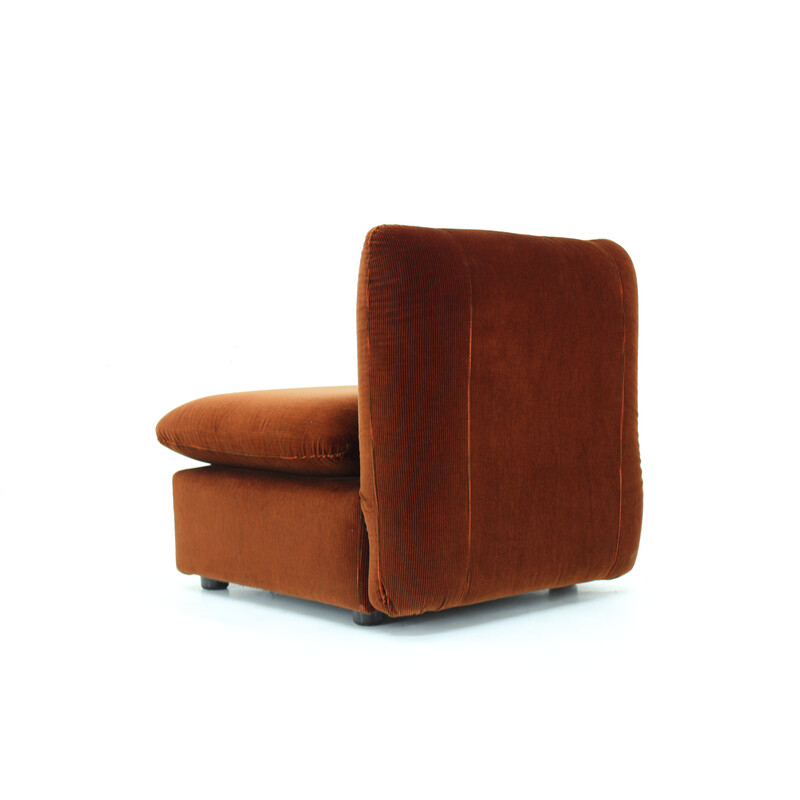 Vintage velvet armchair, Italy 1970
