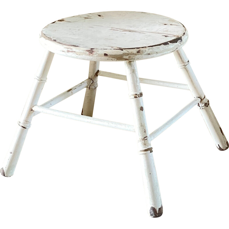 Old vintage bamboo style stool