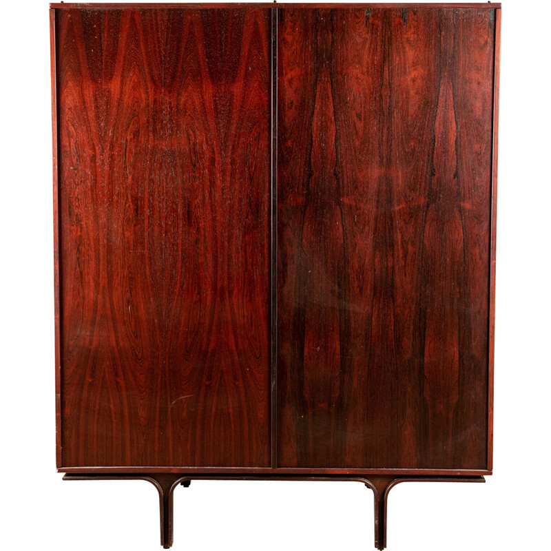 Armoire penderie vintage en placage de palissandre de Gianfranco Frattini pour Bernini, Italie 1970