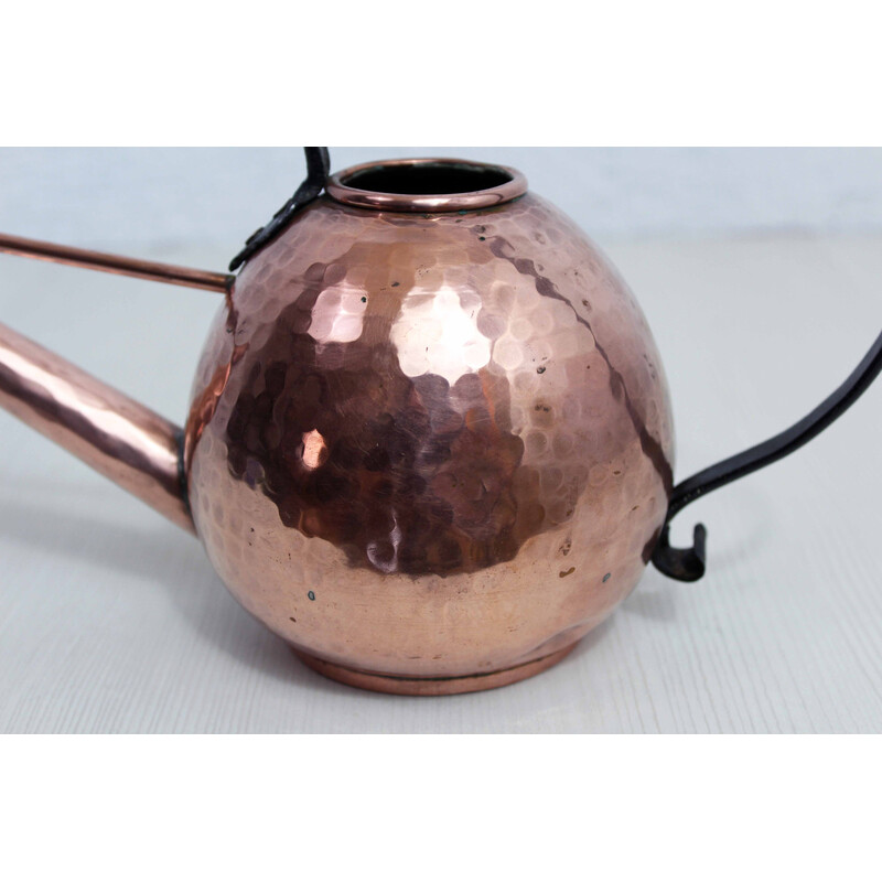 Vintage copper and iron watering can, 1960