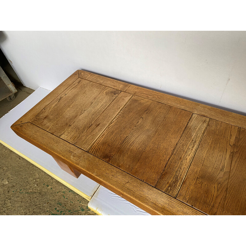 Vintage solid oak farmhouse coffee table, 1950