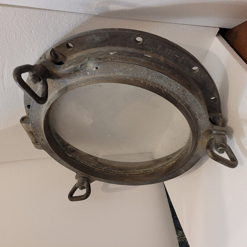 Vintage bronze ship porthole, England