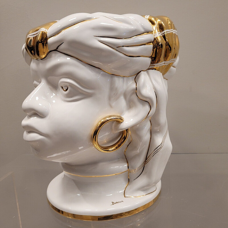 Vintage-Kopf 'Testa di moro' aus Keramik