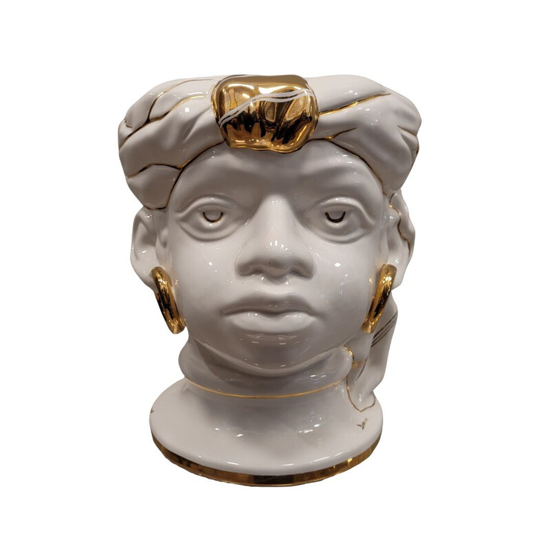 Vintage head "Testa di moro" in ceramic
