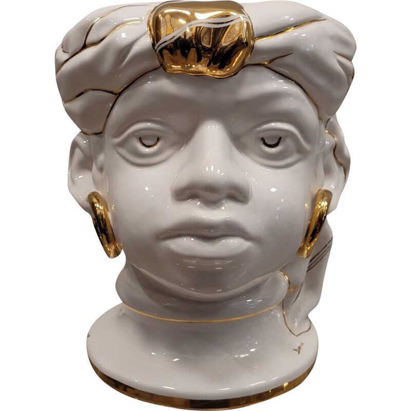 Vintage head "Testa di moro" in ceramic