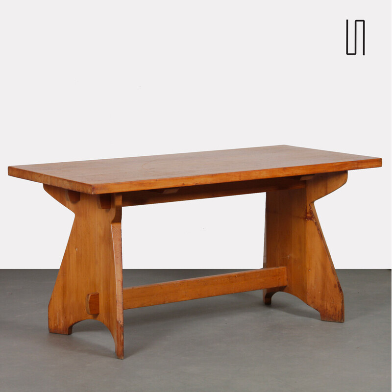 Table de repas vintage en pin massif par Jacob Kielland-Brandt pour I. Christiansen, 1960