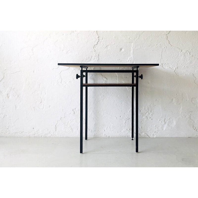 Schreibtisch aus schwarzem Metall und Resopal für Adico, Portugal 1970