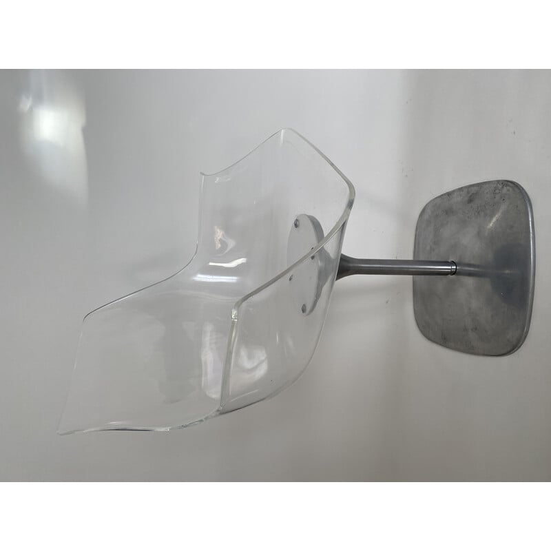 Silla vintage de plexiglás y metal