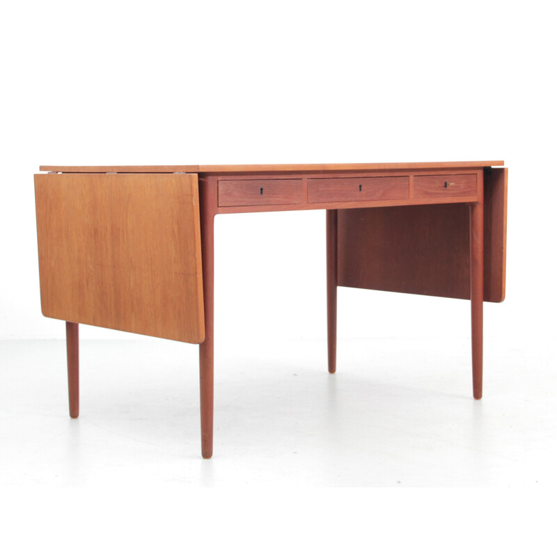 Vintage teak desk with 2 flaps