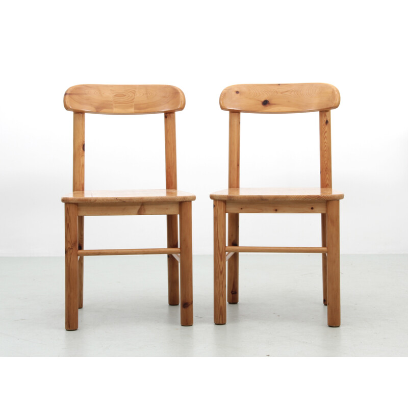 Pair of vintage solid pine chairs by Rainer Daumiller for Hirtshals Savvaerk, 1970