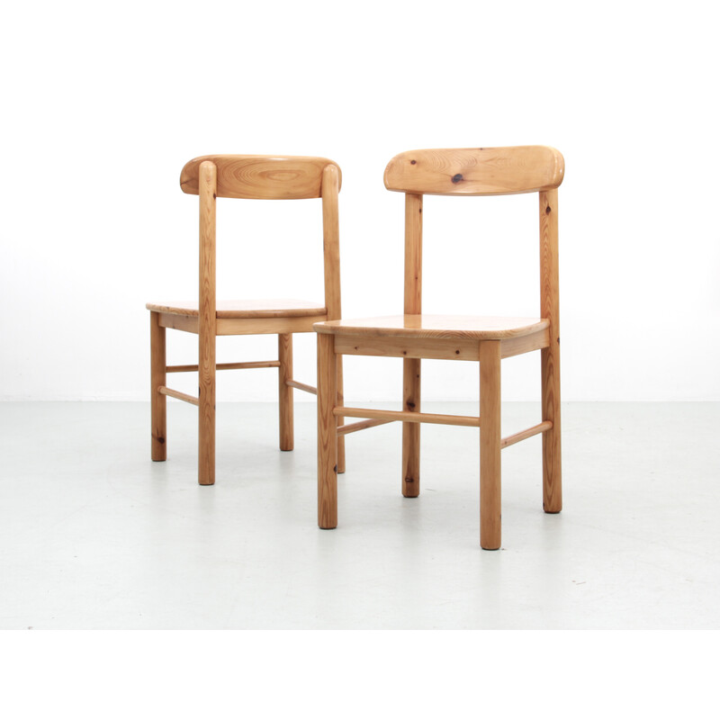 Pair of vintage solid pine chairs by Rainer Daumiller for Hirtshals Savvaerk, 1970