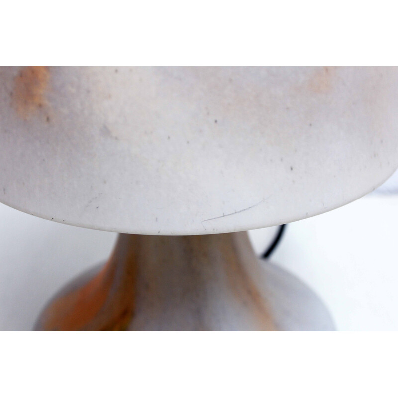 Pair of vintage mushroom lamps in glass paste for Limburg, Germany 1970