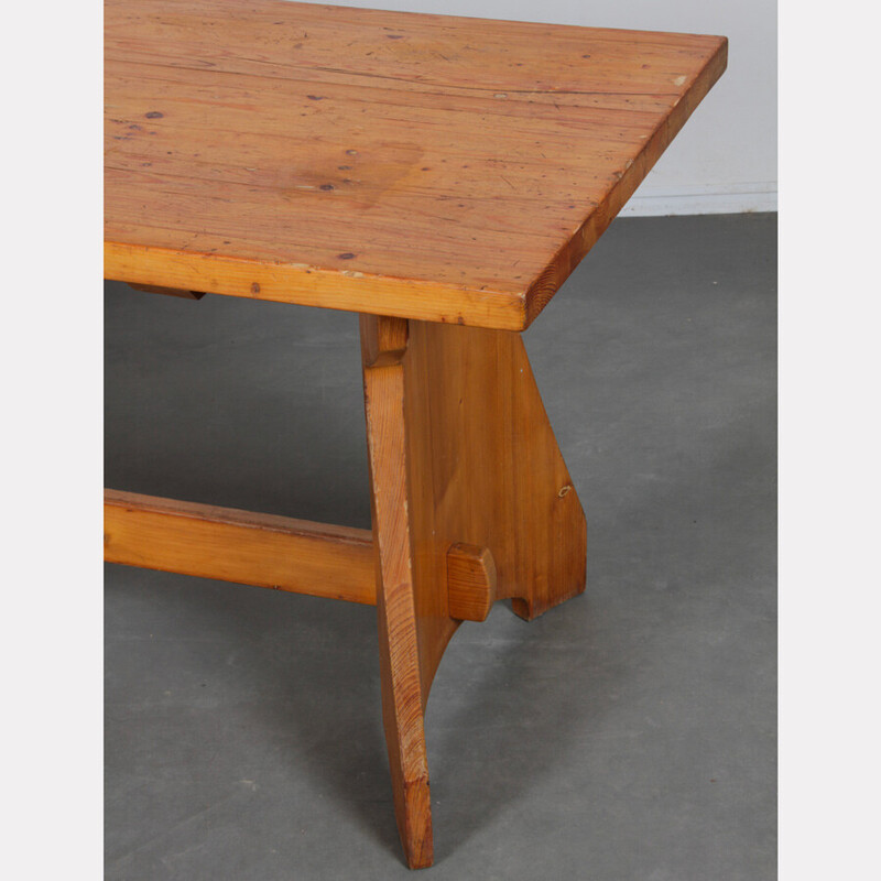 Mesa de comedor vintage de pino macizo de Jacob Kielland-Brandt para I. Christiansen, 1960