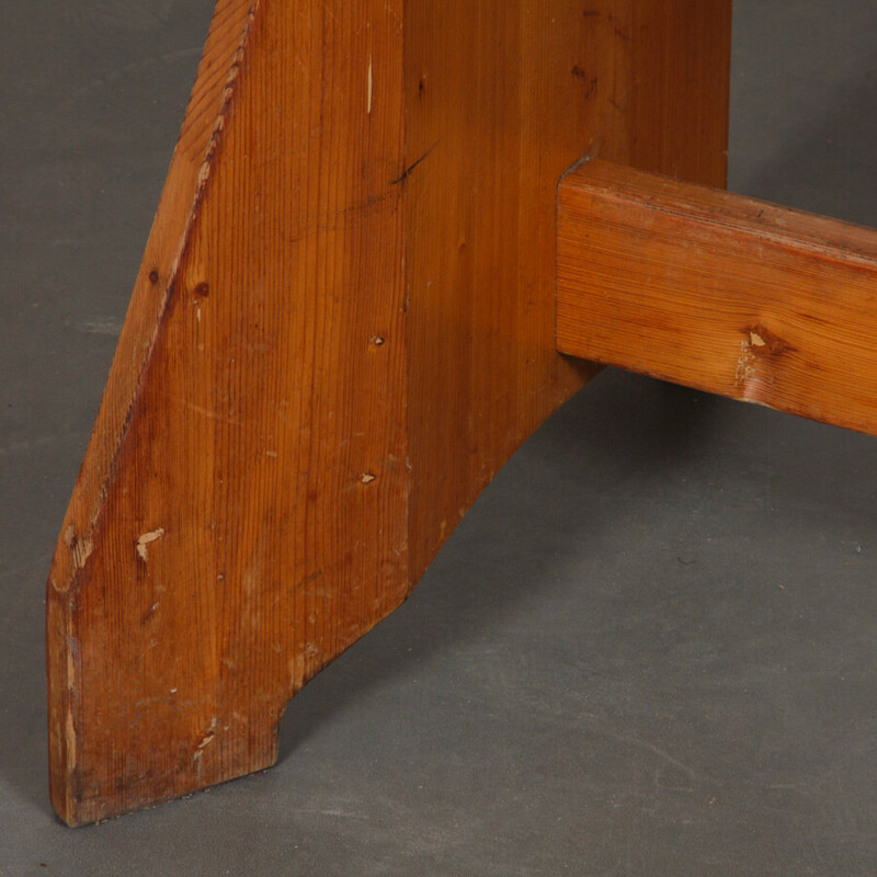 Mesa de comedor vintage de pino macizo de Jacob Kielland-Brandt para I. Christiansen, 1960