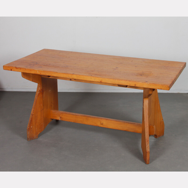 Vintage solid pine dining table by Jacob Kielland-Brandt for I. Christiansen, 1960