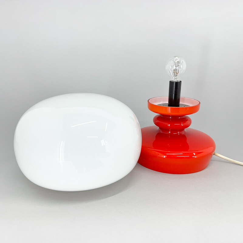 Vintage glass table lamp by Osvetlovaci for Opp JIhlava, Czechoslovakia 1970