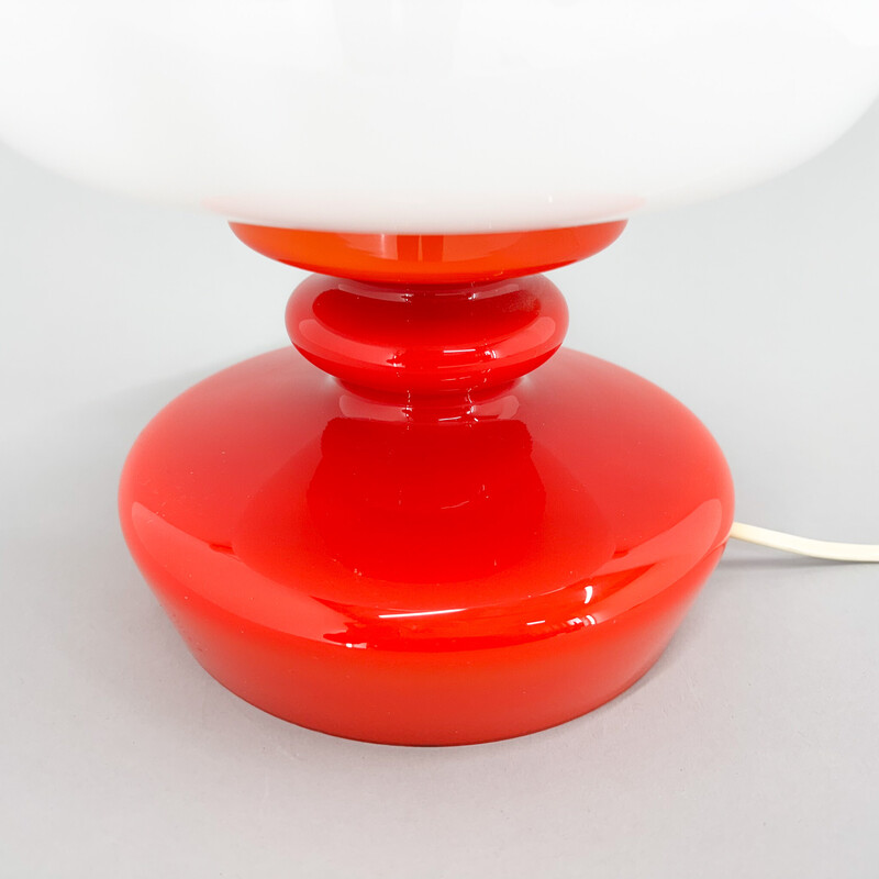 Lampe de table vintage en verre par Osvetlovaci pour Opp JIhlava, Tchécoslovaquie 1970