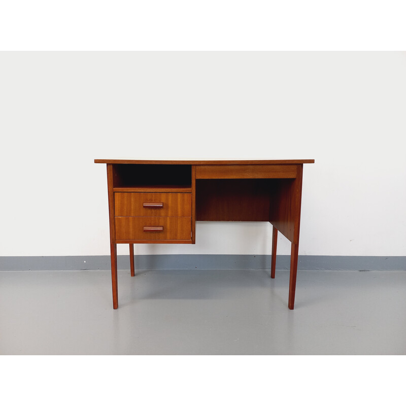 Bureau vintage en bois en teck et hêtre, 1960