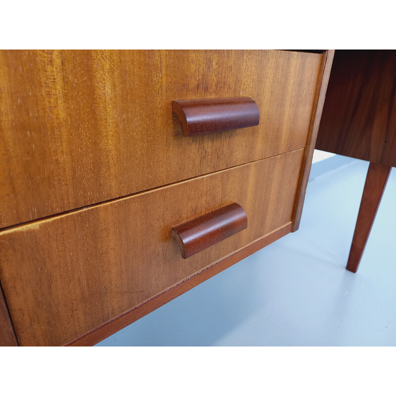 Vintage teak and beech wooden desk, 1960