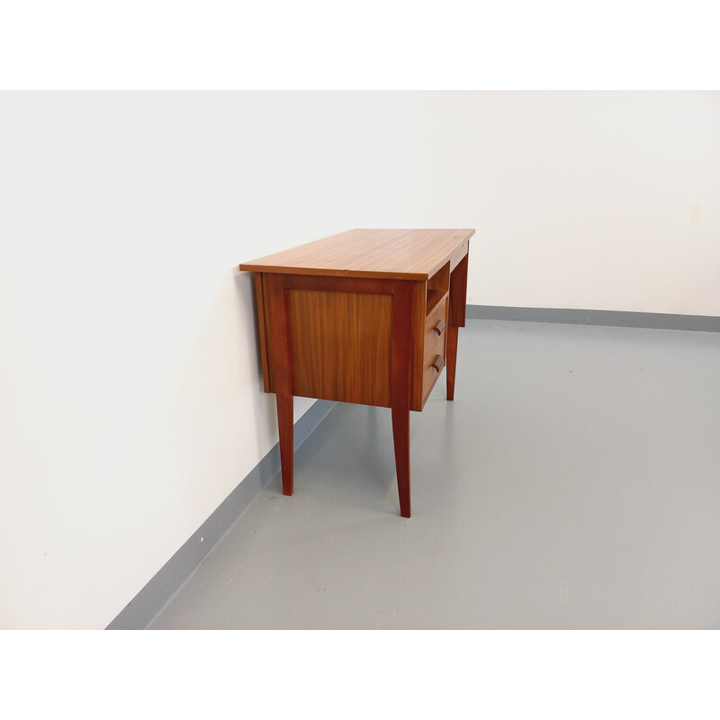 Vintage teak and beech wooden desk, 1960