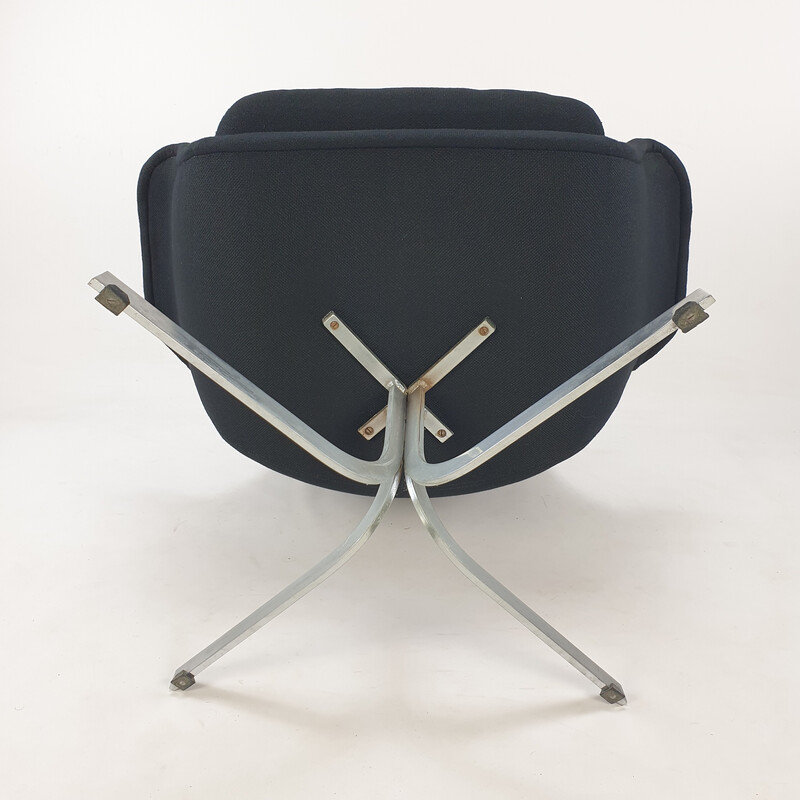 Cadeira de braços Tulipe vintage em madeira e metal de Pierre Paulin para Artifort, 1960