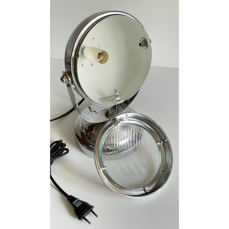 Verstellbare Vintage-Lampe in Form eines Autoscheinwerfers aus Metall, 1990